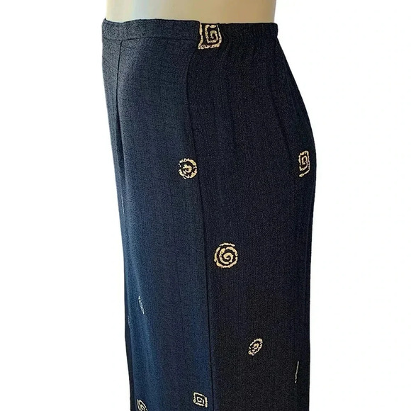 Alfred Dunner Vintage Pull On Maxi Pencil Skirt Size 16 Black Gold Safari Print - Picture 8 of 15
